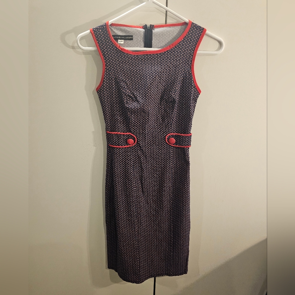 Shelley Klassen Womans XS Red/Blue Print Sleeveless Dress